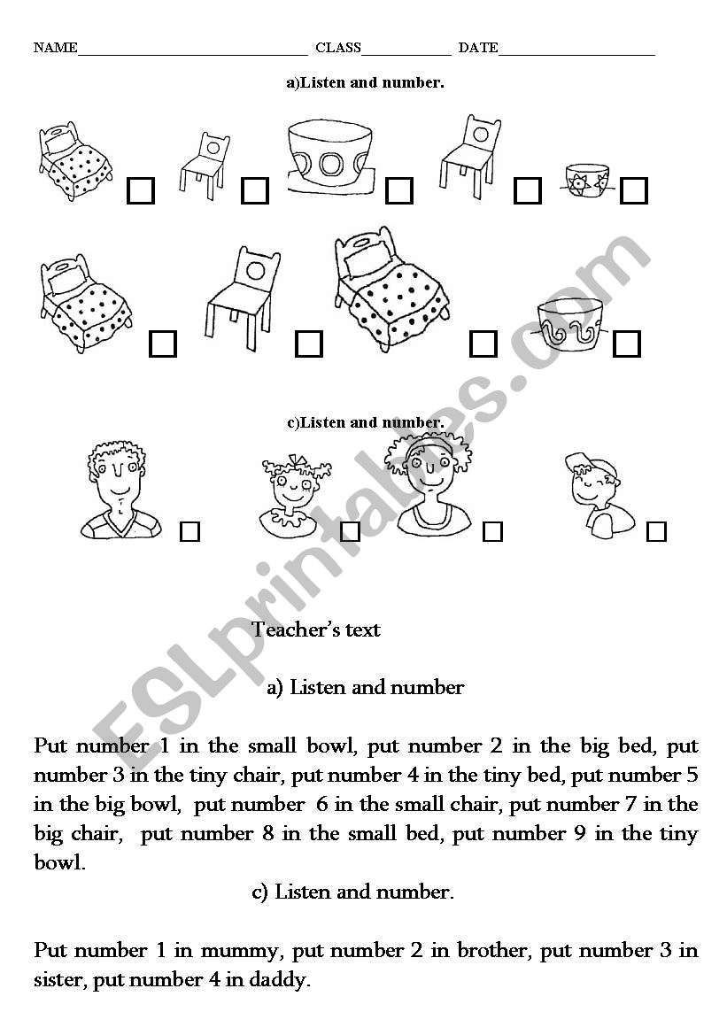 goldilocks very easy test (only put number)