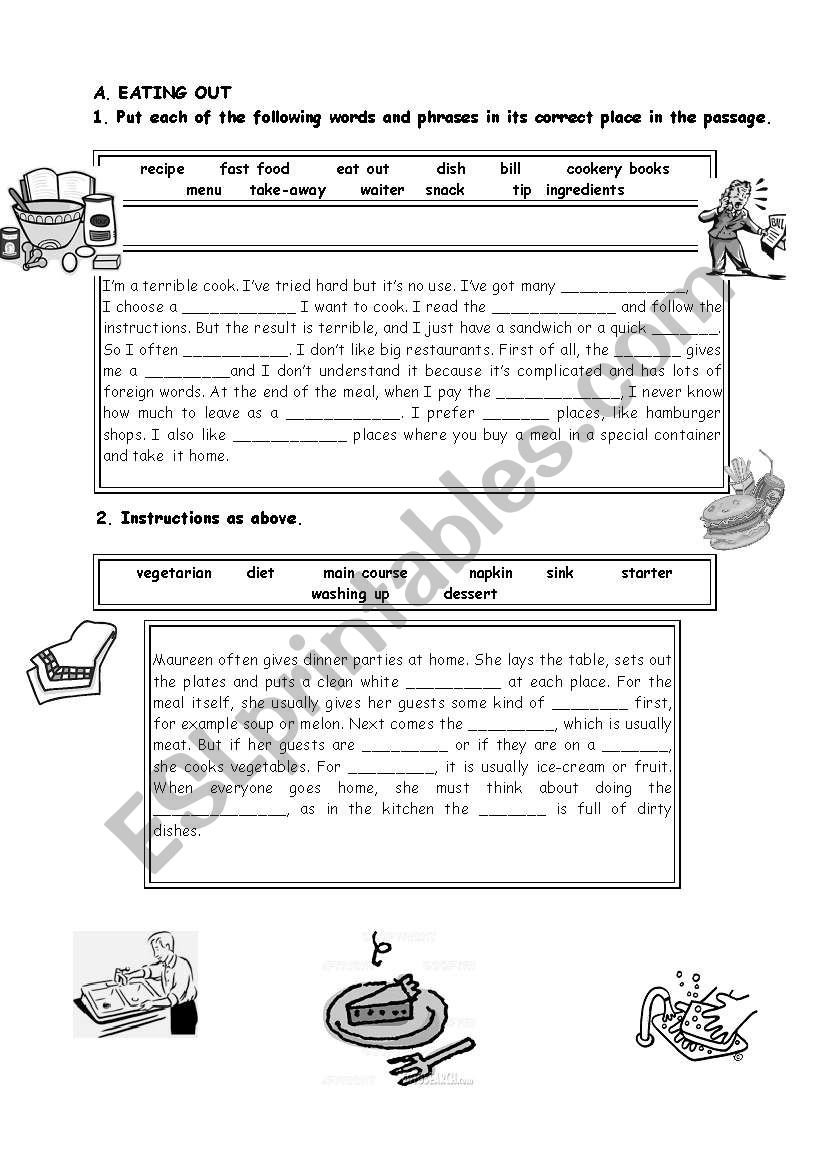 food worksheet