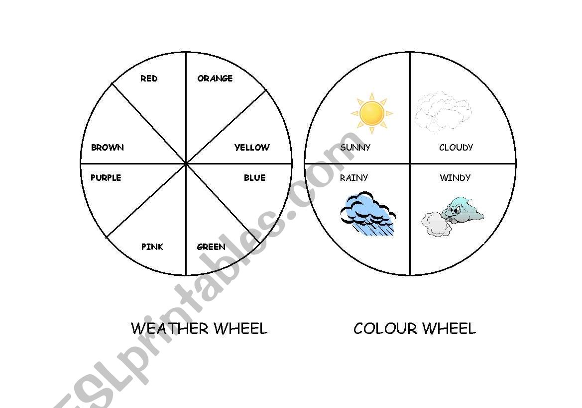 colour and weather wheel worksheet