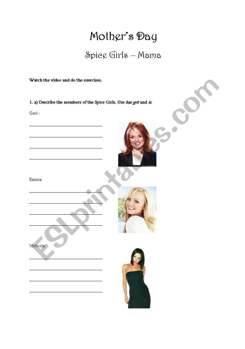 Mothers Day Worksheet worksheet