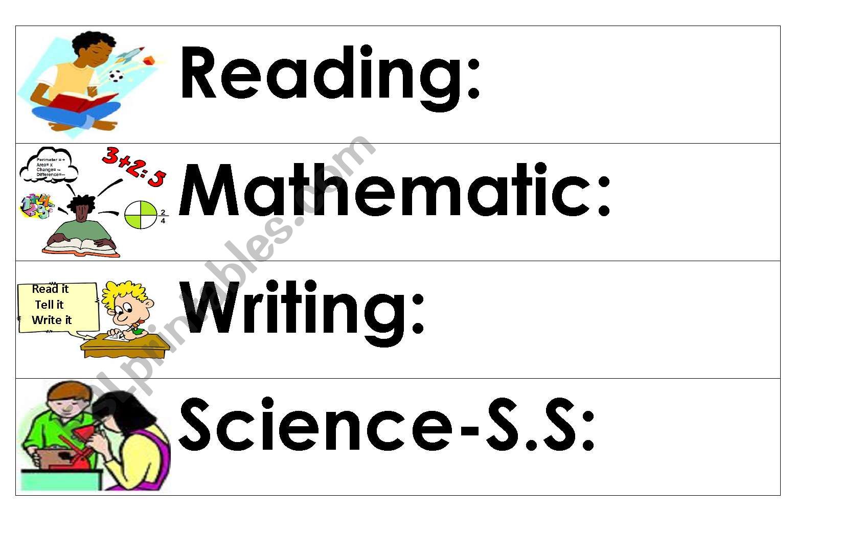 Teachers schedule worksheet