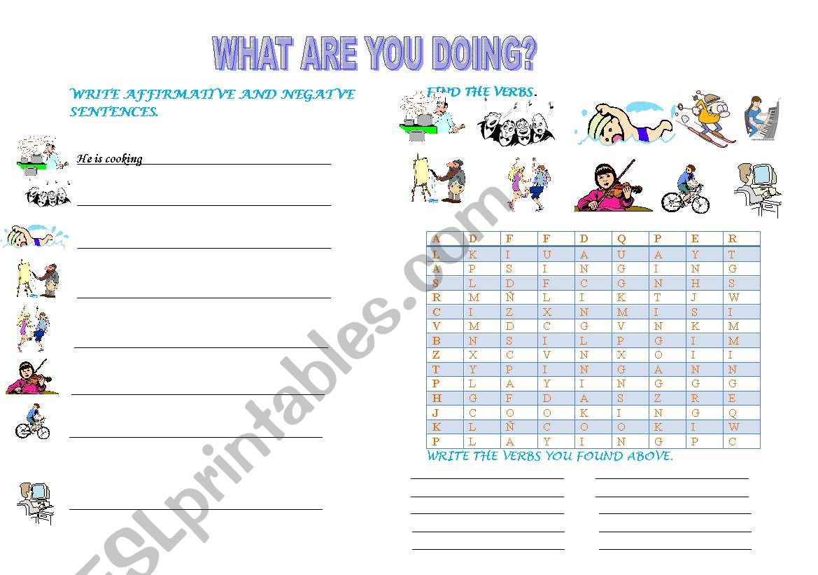 present progressive  worksheet