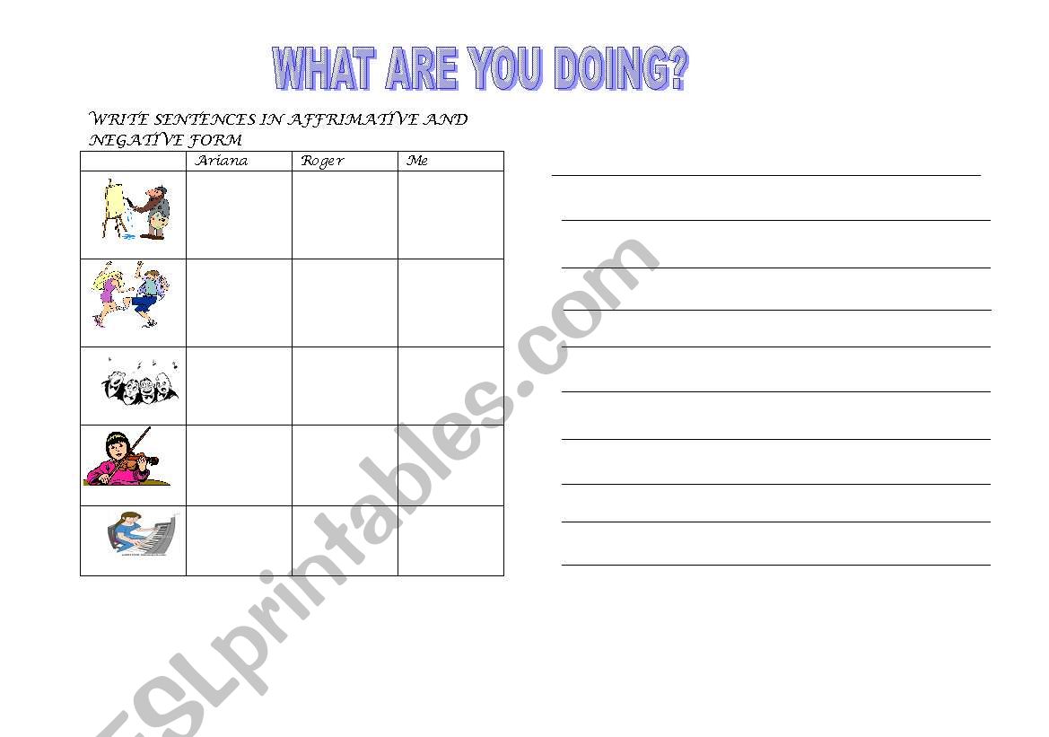 present continuous worksheet