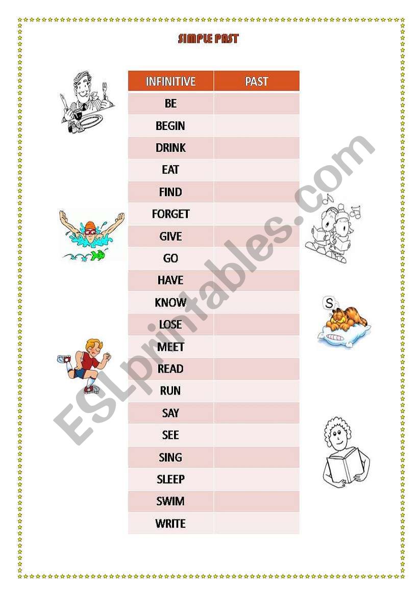 Past Simple Verbs worksheet