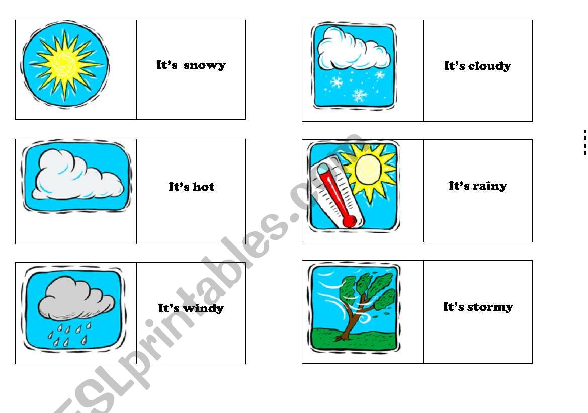 The weather - domino worksheet