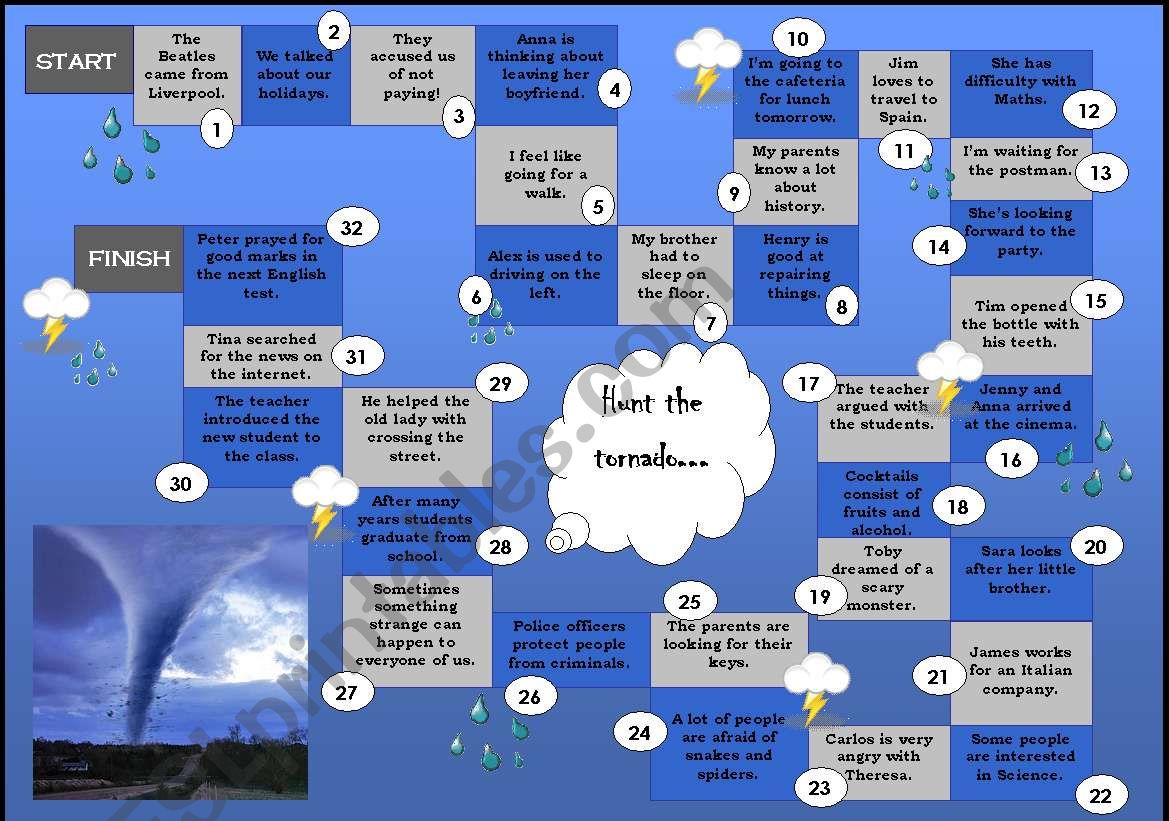 Questions with prepositions - boardgame