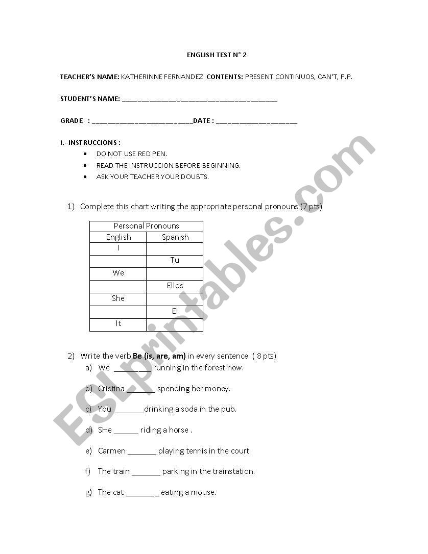 present continuous worksheet worksheet