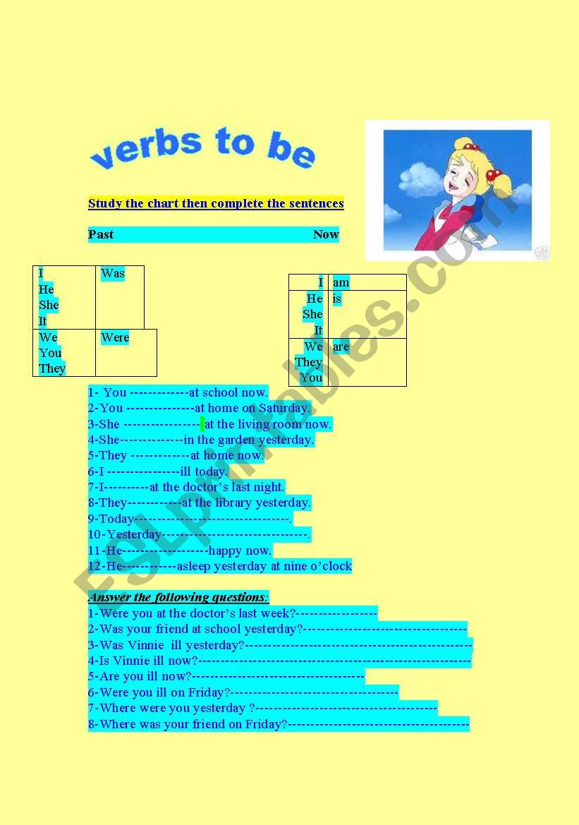 verbs to be worksheet