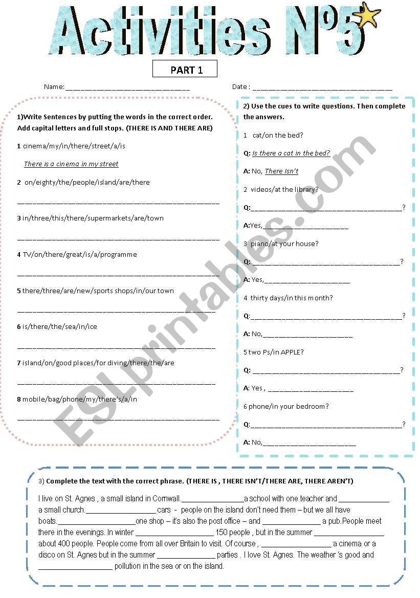 Activities N5 ( Part 1)  worksheet