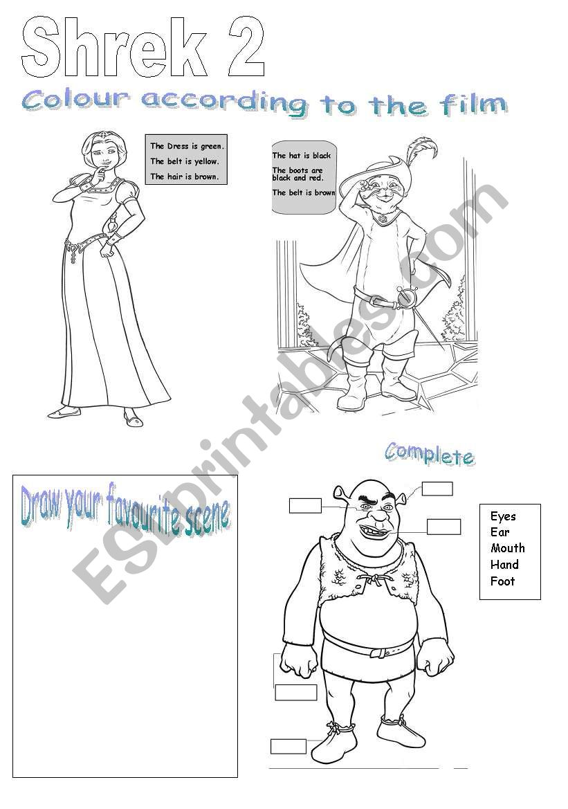 shrek film activity worksheet