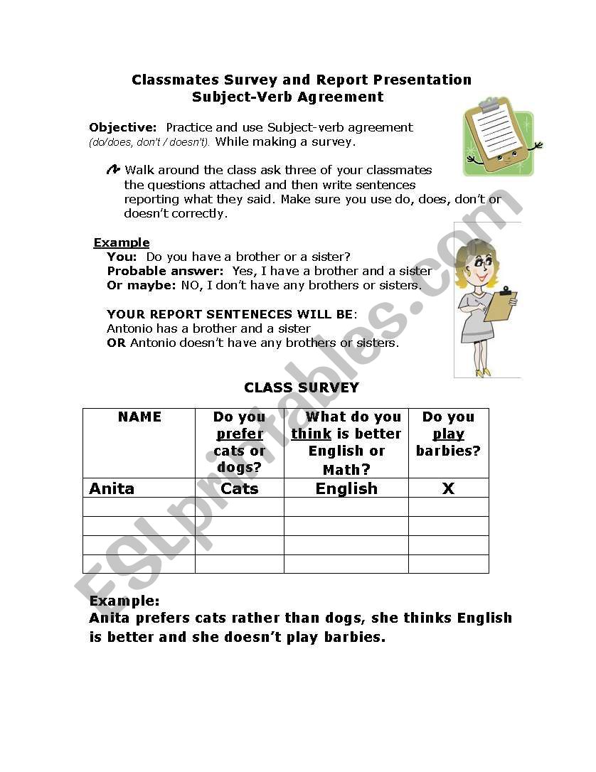 Classmates Surey and Report Presentation