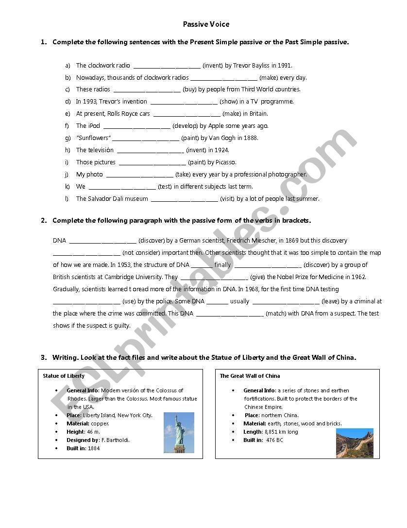 Passive Voice worksheet