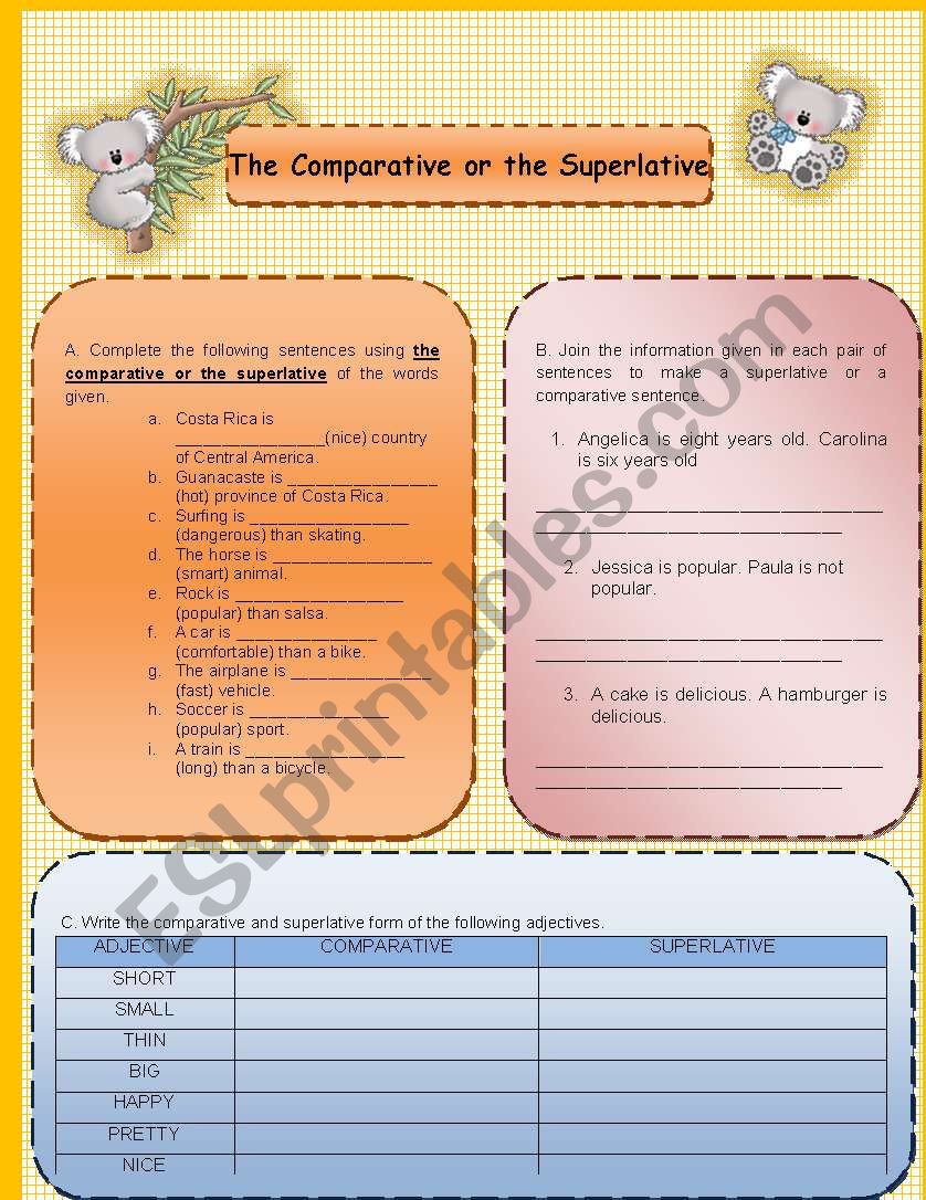 The comparative and superlative