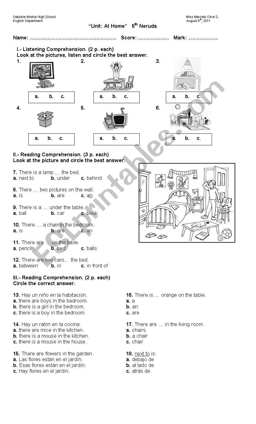 prepositions worksheet