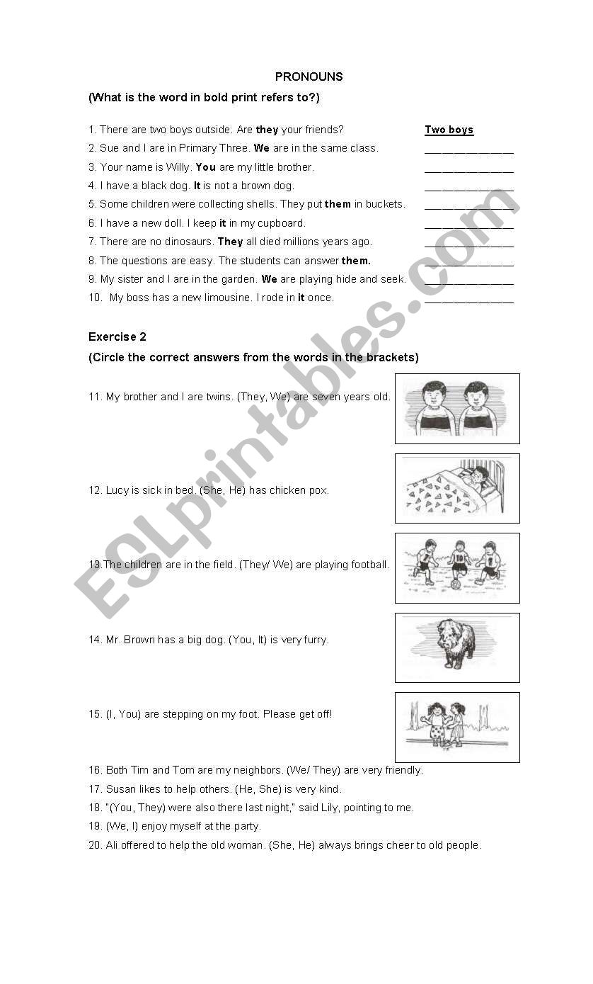 Subject and Object Pronouns worksheet