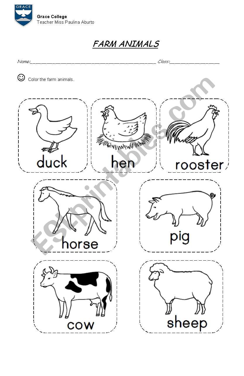 Farm Animals worksheet