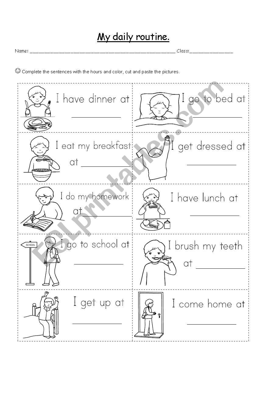 Daily Routine worksheet