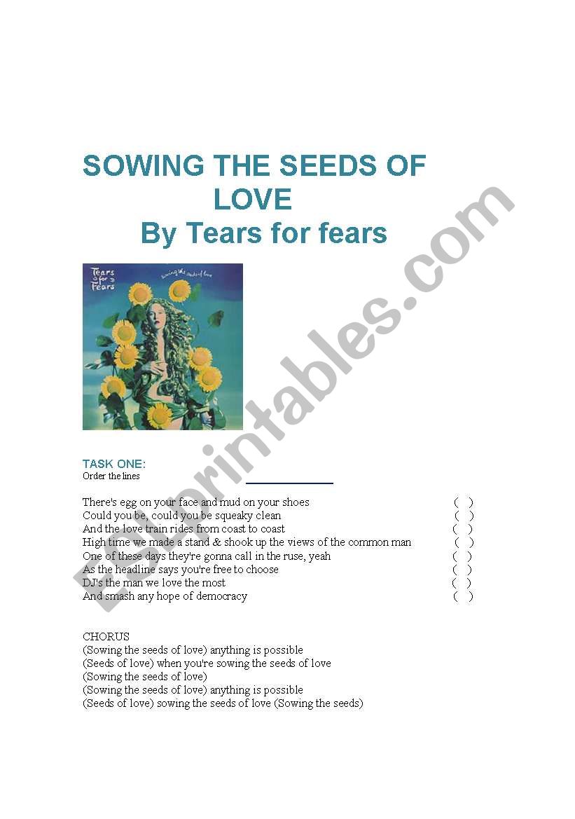 Song: Sowing the seeds of love by Tears for fears
