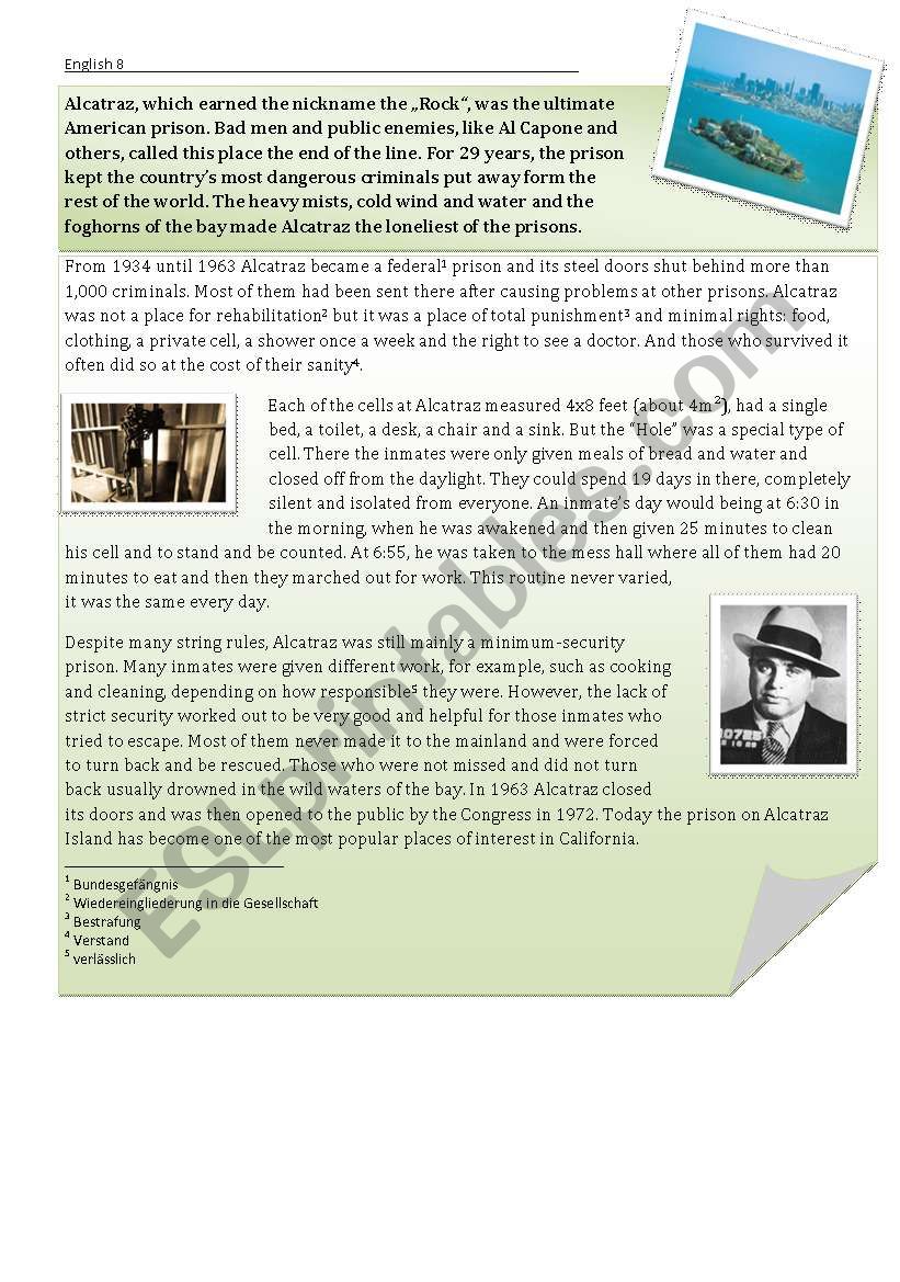 Alcatraz - Al Capone - Reading Text