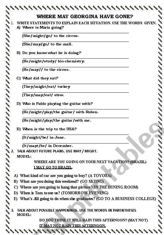 WHERE MAY GEORGINA HAVE GONE? worksheet