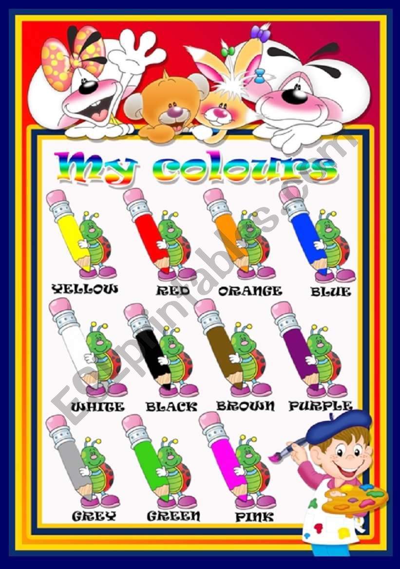 COLOUR POSTER with a writing activity