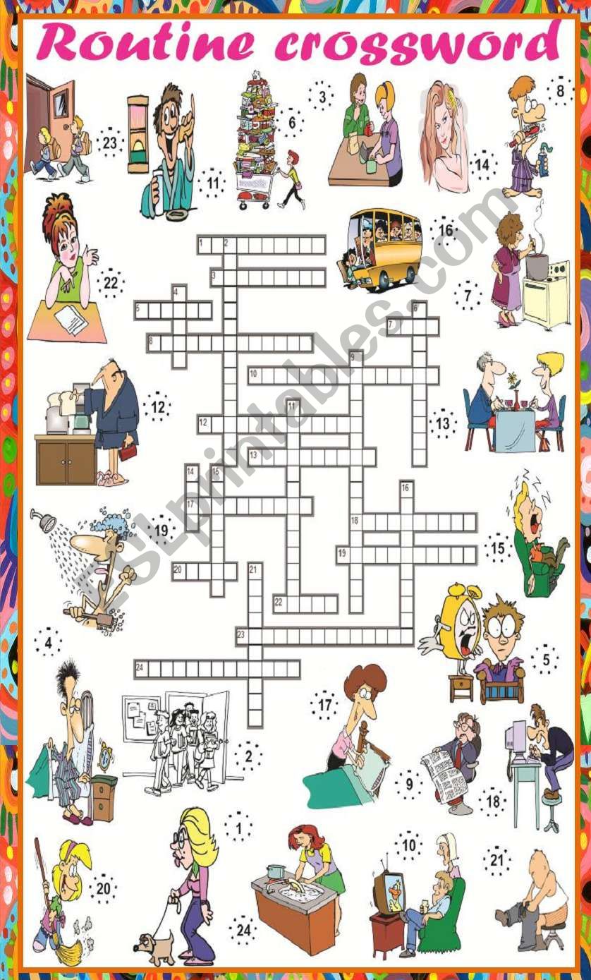 Daily Routine Crossword worksheet