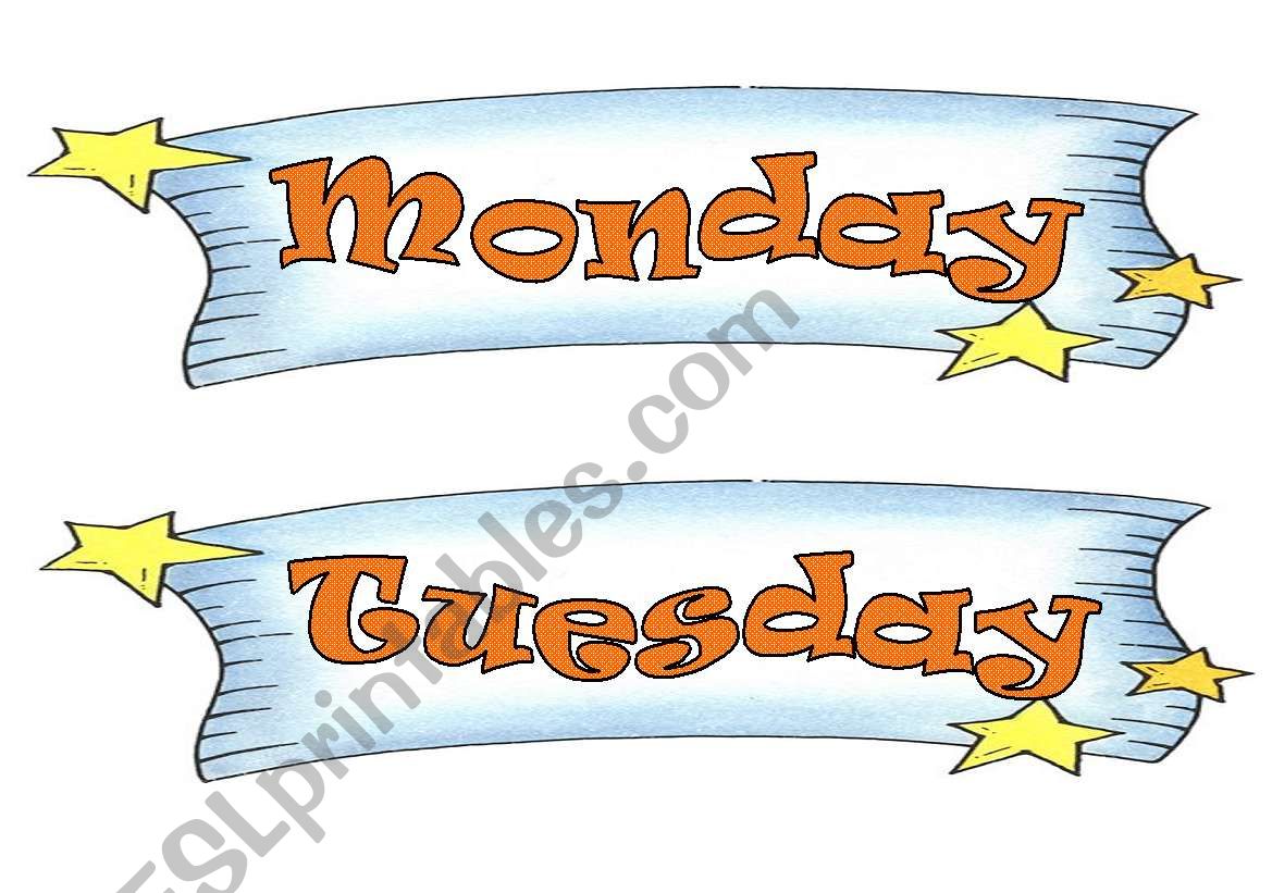 Weekdays Flashcards worksheet