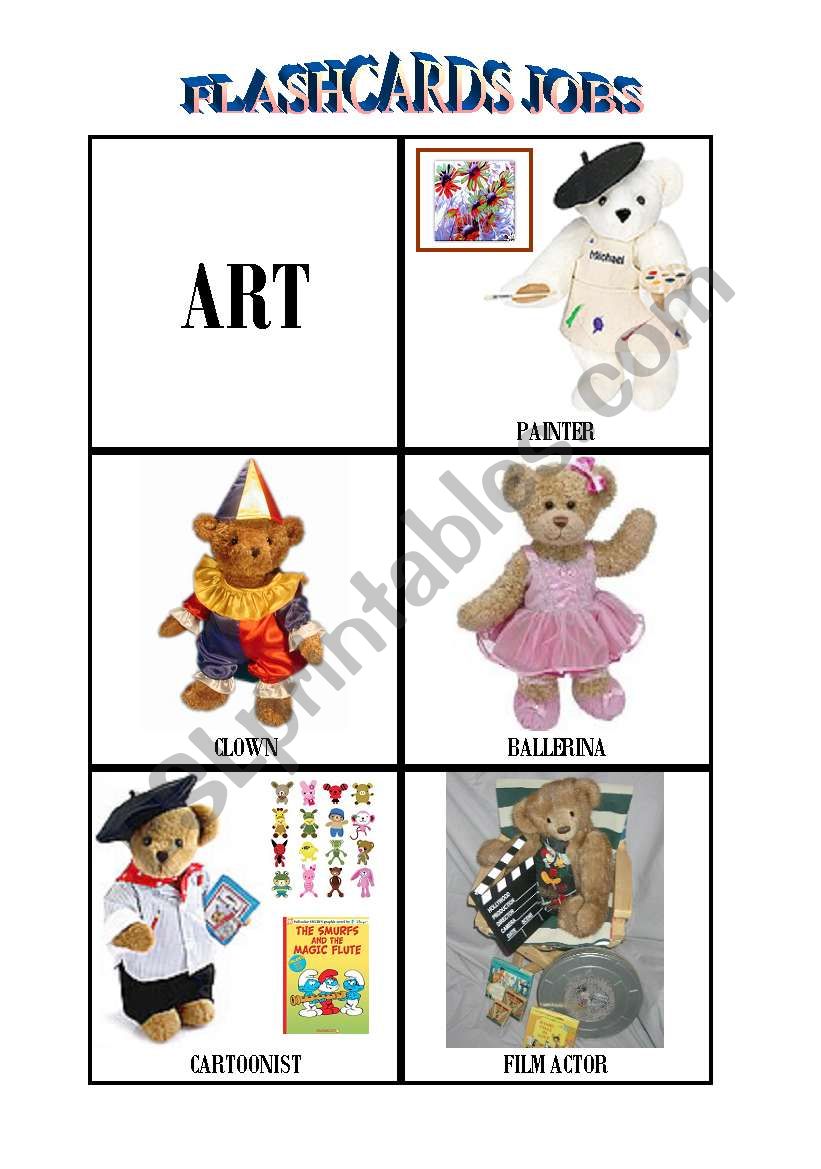 flashcards jobs : ART worksheet