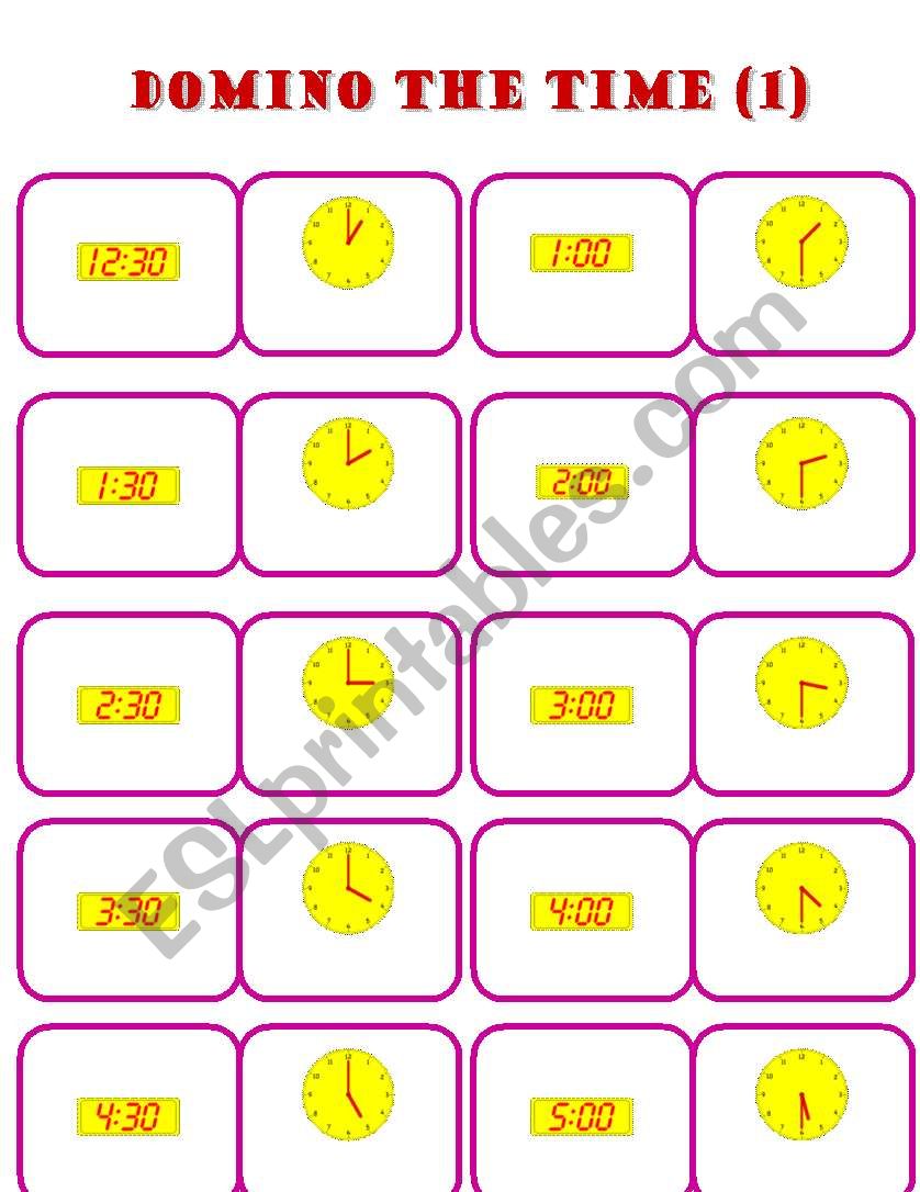 Domino The Time 1 worksheet
