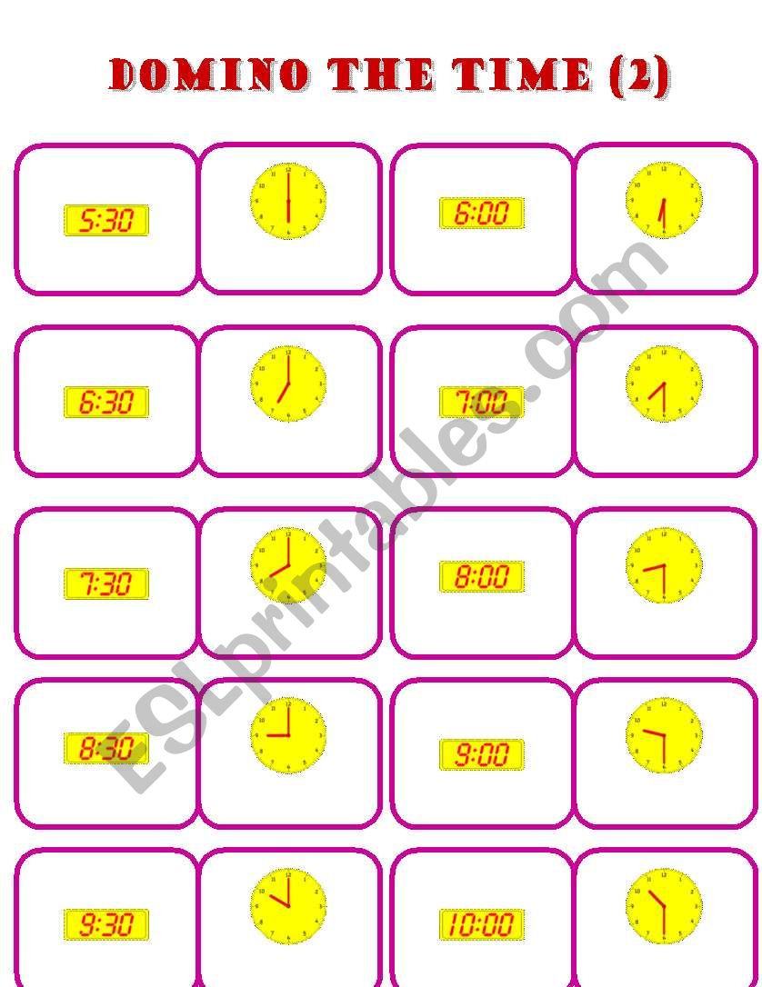 Domino The Time 2 worksheet