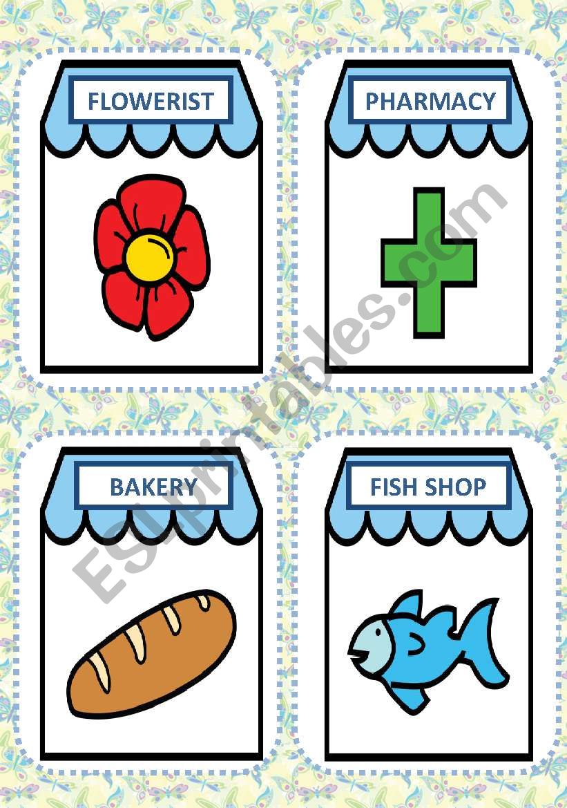 SHOPS FLASH CARDS#1 worksheet