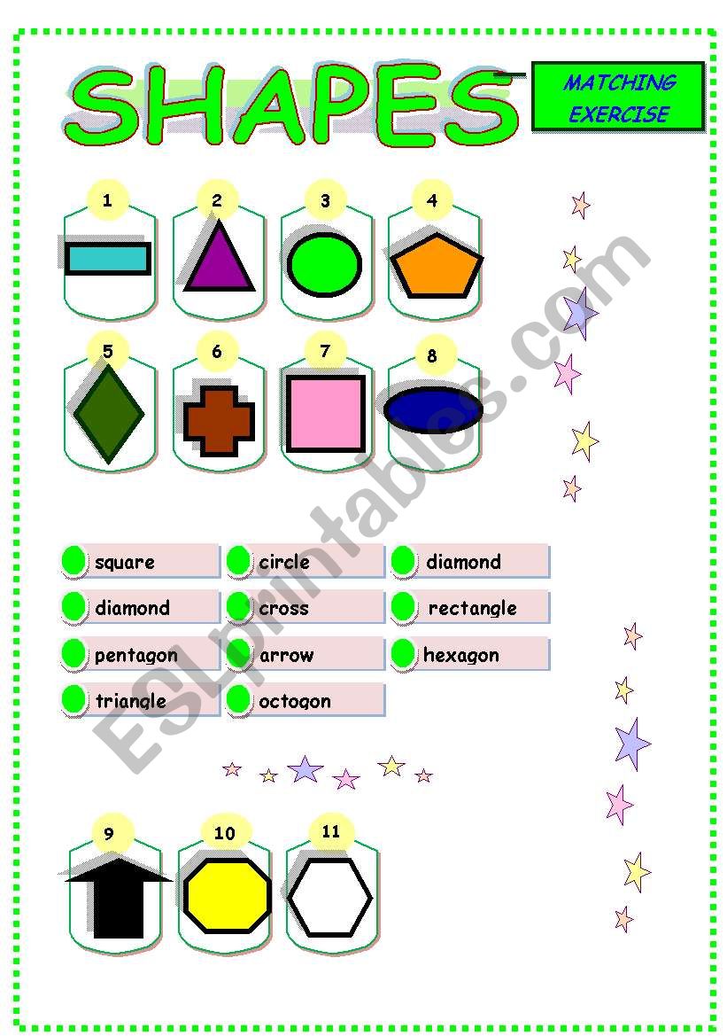 shapes matching worksheet