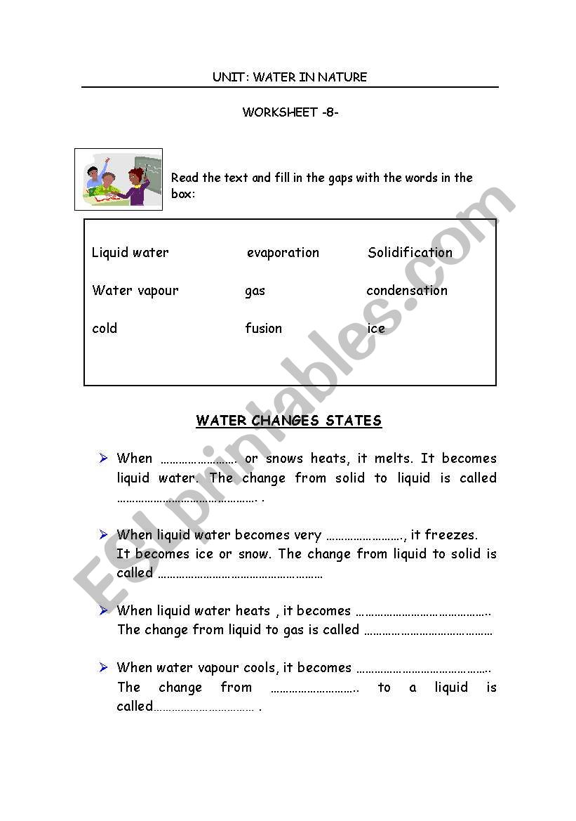 Facts of water in nature worksheet