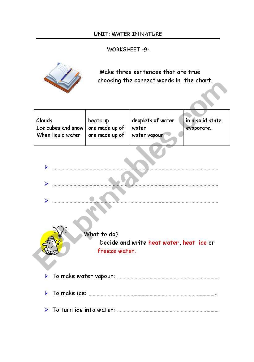 water changes worksheet