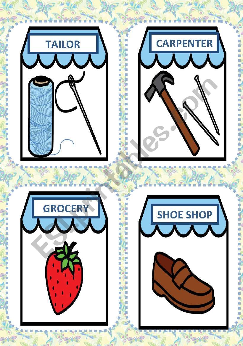 SHOPS FLASH CARDS#2 worksheet