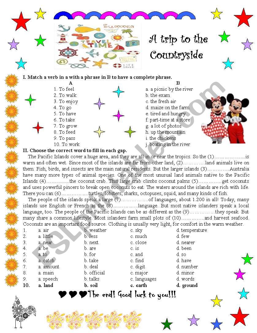 A trip to the countryside worksheet