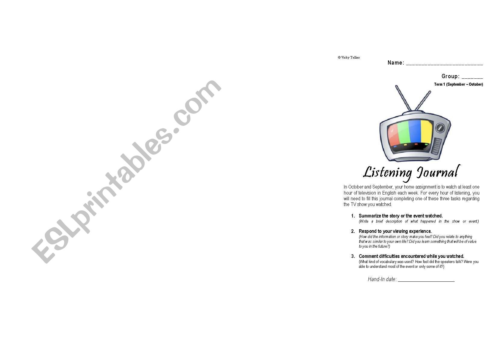 Listening Journal (Logbook for TV watching)