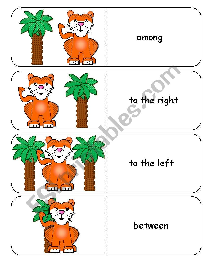 Where is the Tiger Preposition Dominoes and Memory Cards Part 1 of 3