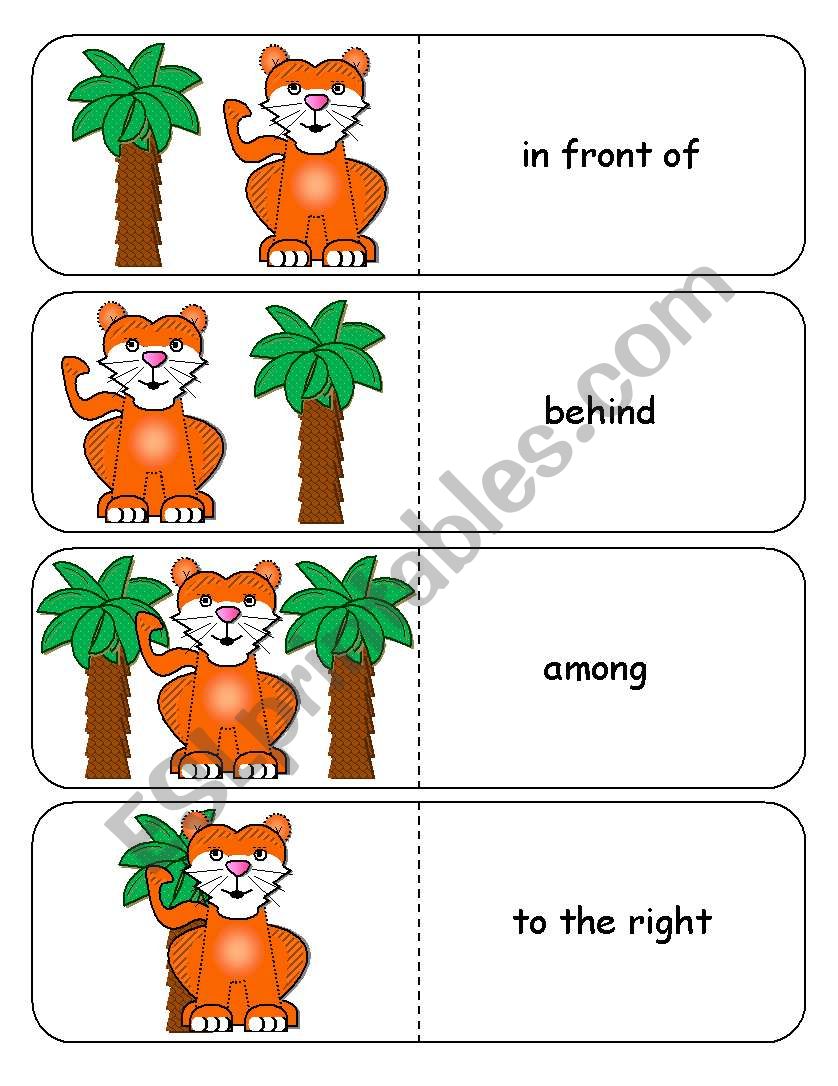 Where is the Tiger Preposition Dominoes and Memory Cards Part 2 of 3 
