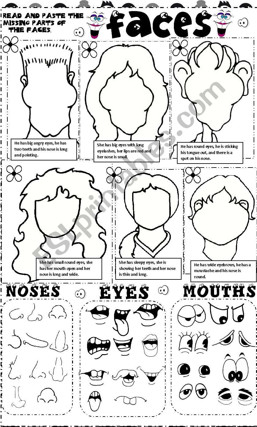 faces worksheet