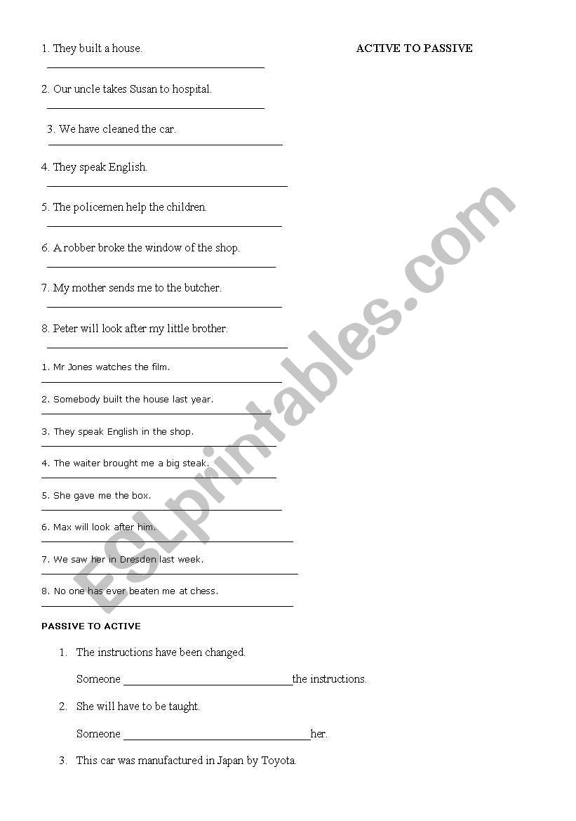 PASSIVE VOICE SENTENCE TRANSFORMATION