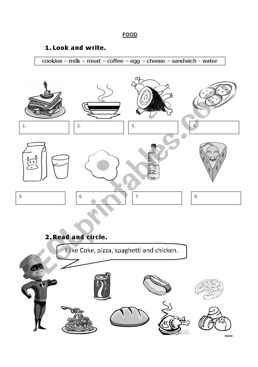 FOOD VOCABULARY worksheet
