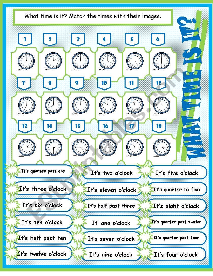 What time is it? worksheet