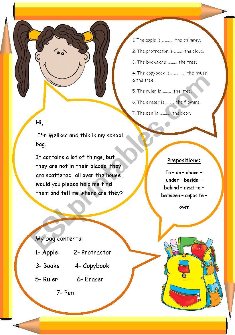 Prepositions (Part 2 + key) Please download both parts to have the complete sheet