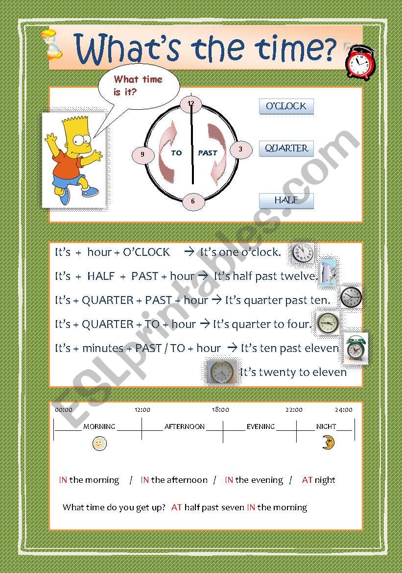 WhatÂ´s the time worksheet