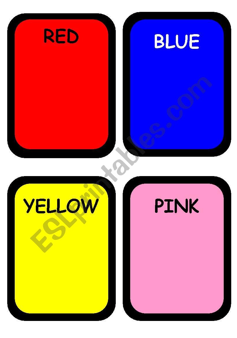 colours flashcards worksheet