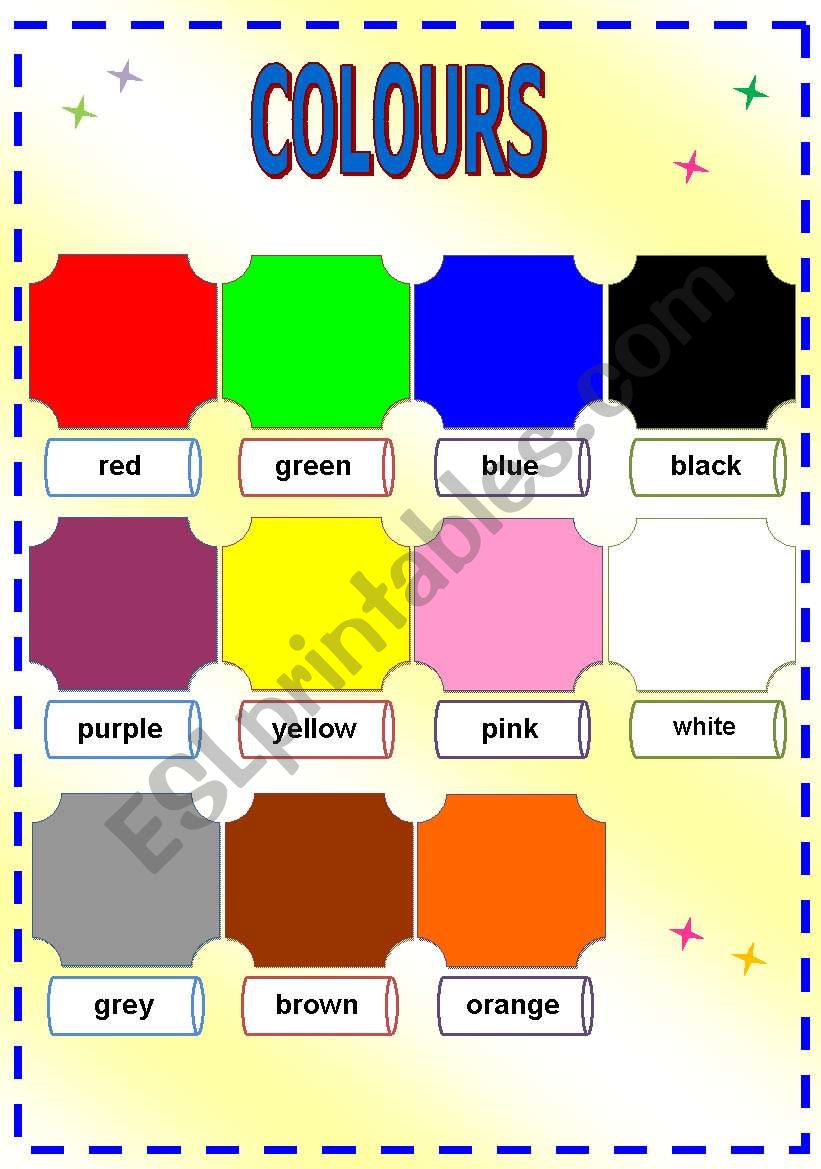 colours pictionary worksheet