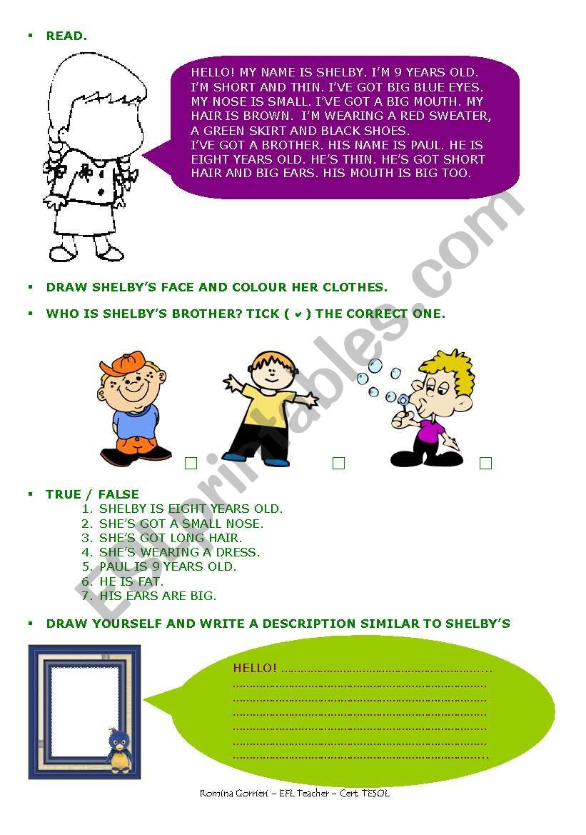 Read and draw worksheet