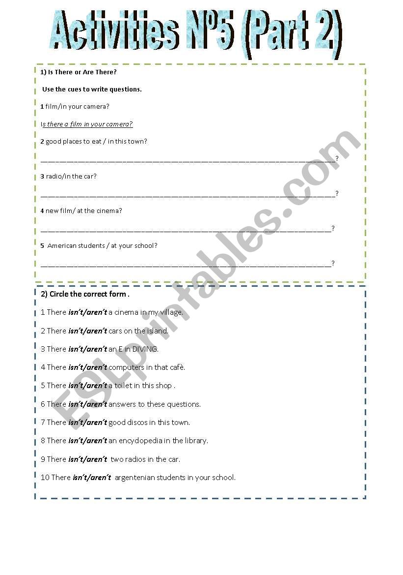 Activities N5 ( Part 2) worksheet
