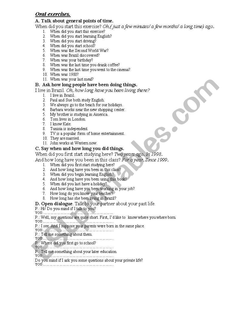 Present Perfect Practice worksheet